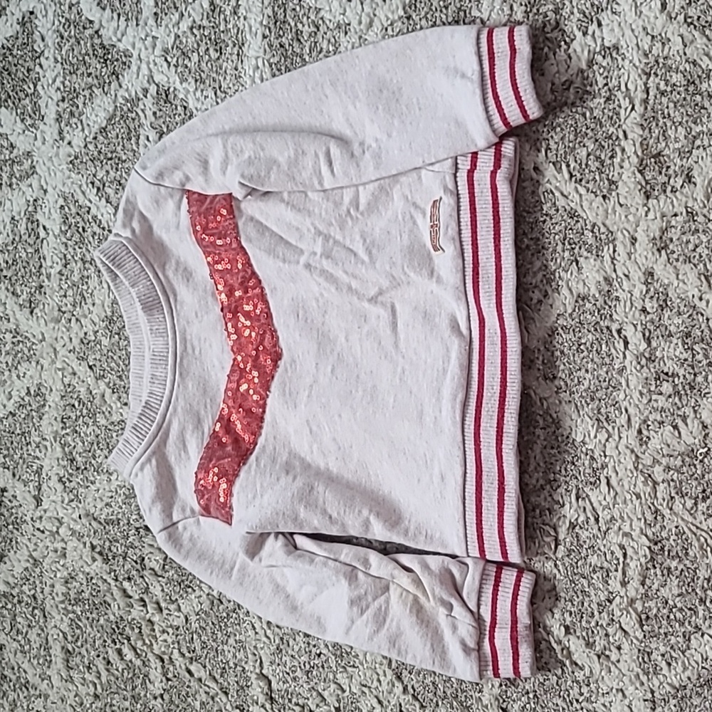 2 for $35 - Hudson Girls 3T Oatmeal Sweatshirt with Red Sequins